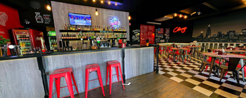 Wirtualny spacer wykonany przez spacery-wirtualne.pro Chicago Bar&Restaurant w Zawierciu